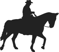 man riding horse image